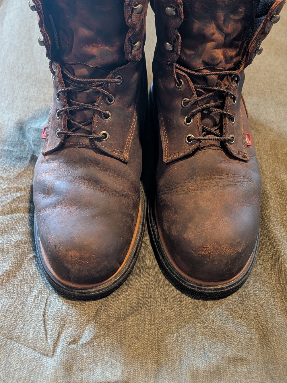 Red Wing Shoes Brown Leather Lace-Up Work Boots 11.5 H Width.